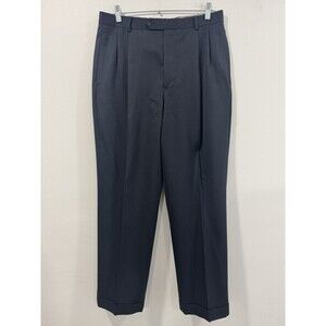 BROOKS BROTHERS 346 Men Regular Fit Pleated 100% Wool Trouser Pant - 33x30 Gray